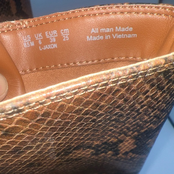 Franco Sarto Womens Jaxon Mid Calf Heeled Boot Snakeskin Embossed Size 8.5M NWB - Picture 13 of 14